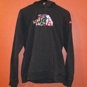 North Face Woman Medium Black Red White Blue Warm Long Sleeve Pullover Hoodie